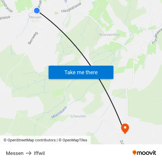 Messen to Iffwil map