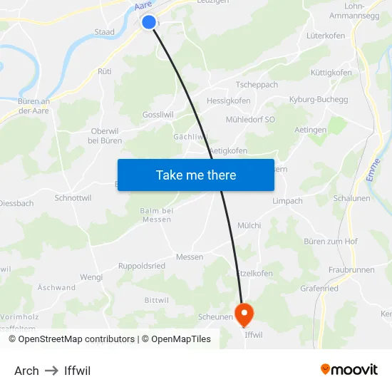 Arch to Iffwil map