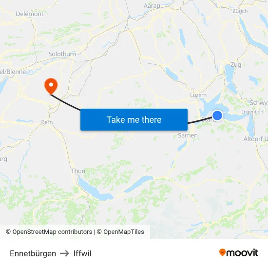 Ennetbürgen to Iffwil map