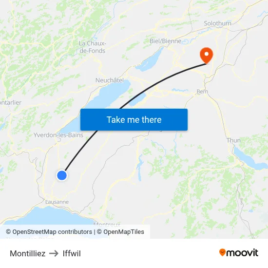 Montilliez to Iffwil map