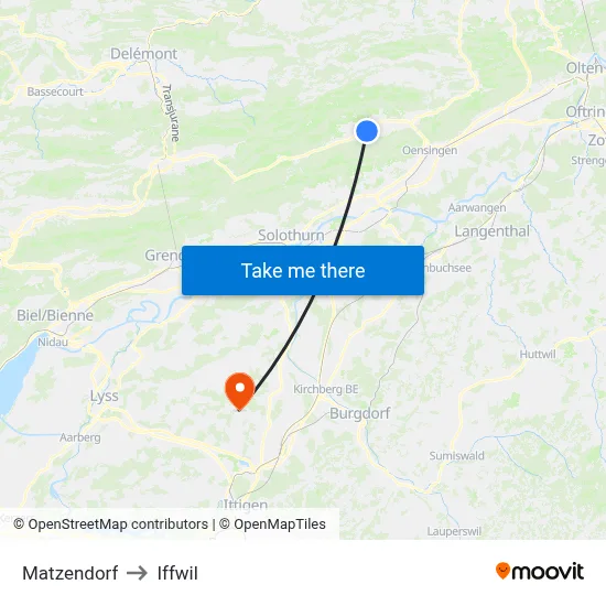 Matzendorf to Iffwil map