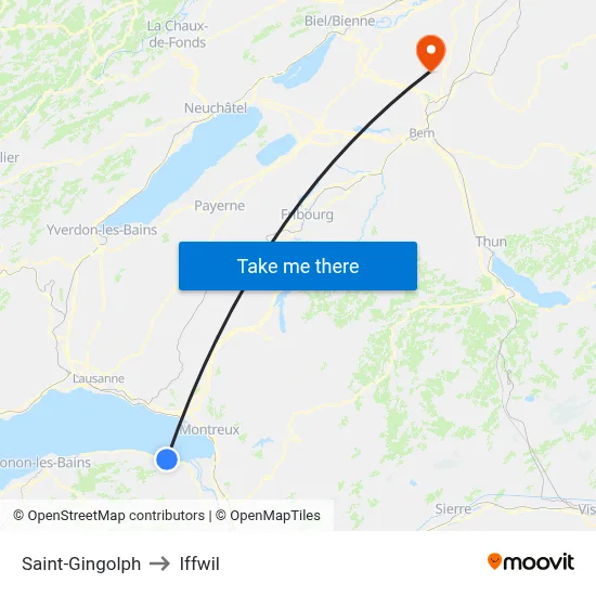 Saint-Gingolph to Iffwil map