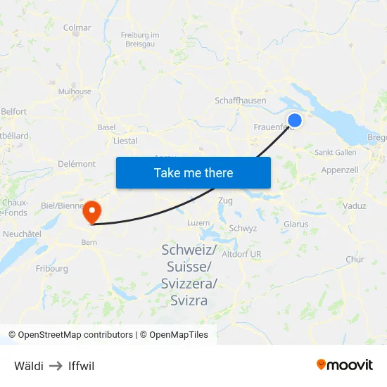 Wäldi to Iffwil map
