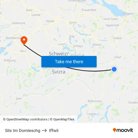 Sils Im Domleschg to Iffwil map