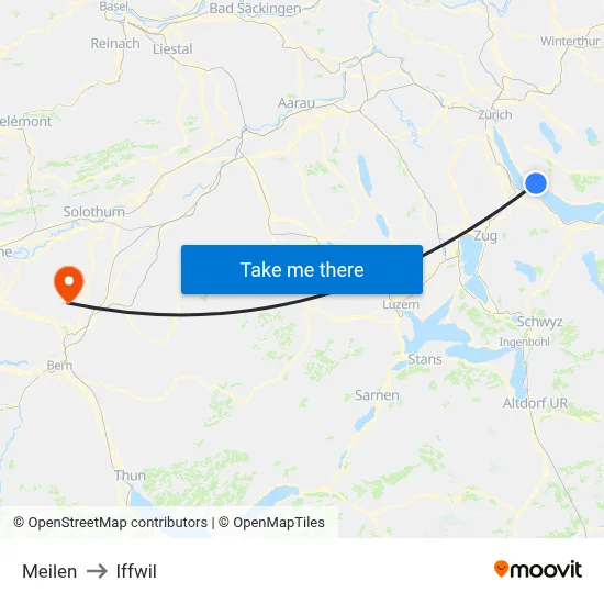 Meilen to Iffwil map