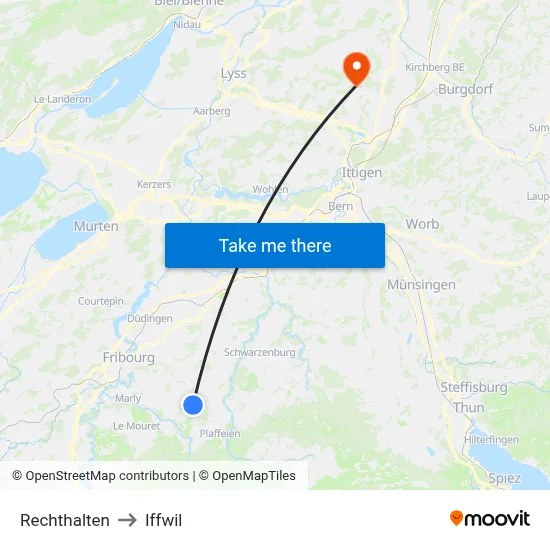 Rechthalten to Iffwil map