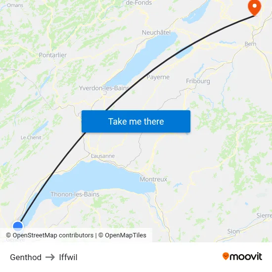Genthod to Iffwil map