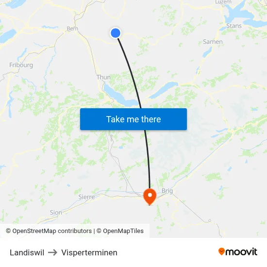 Landiswil to Visperterminen map