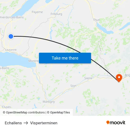 Echallens to Visperterminen map