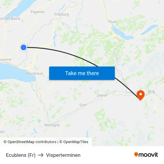Ecublens (Fr) to Visperterminen map
