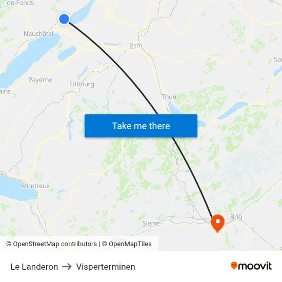 Le Landeron to Visperterminen map