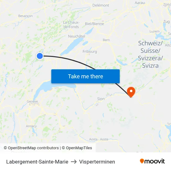 Labergement-Sainte-Marie to Visperterminen map