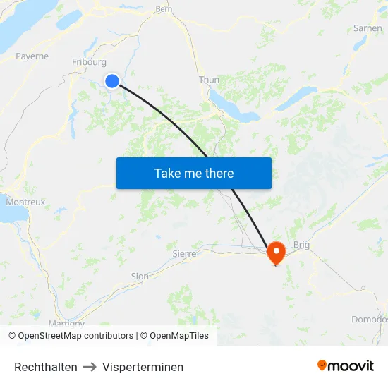 Rechthalten to Visperterminen map