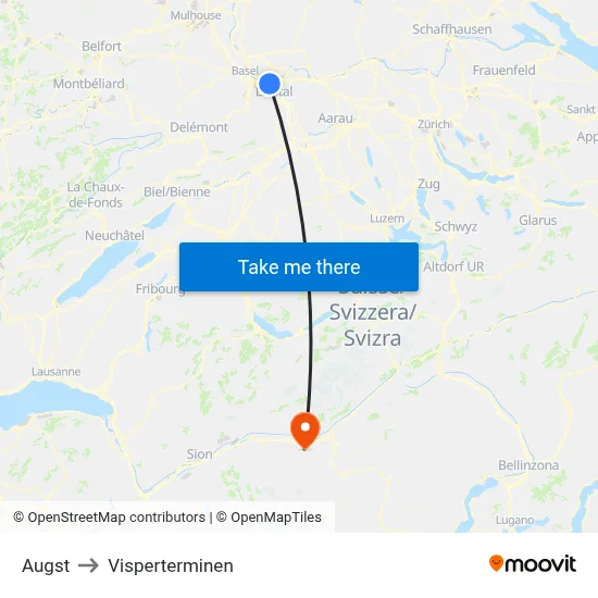 Augst to Visperterminen map