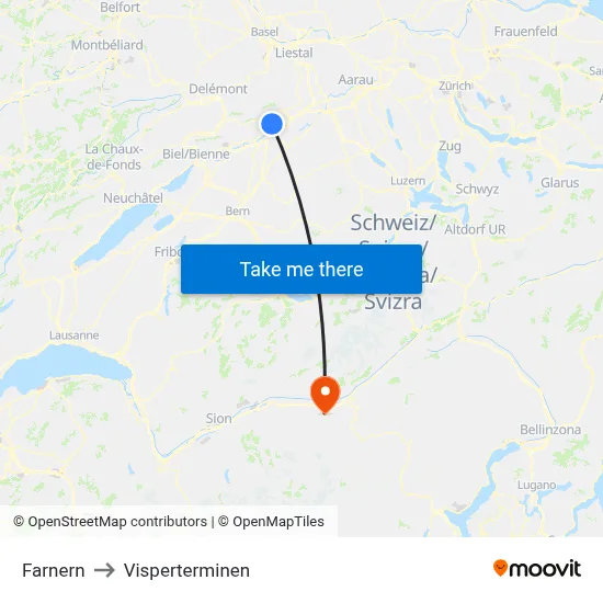 Farnern to Visperterminen map