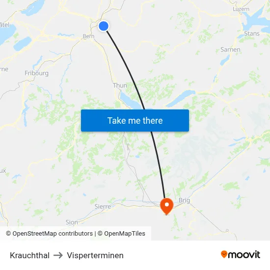 Krauchthal to Visperterminen map