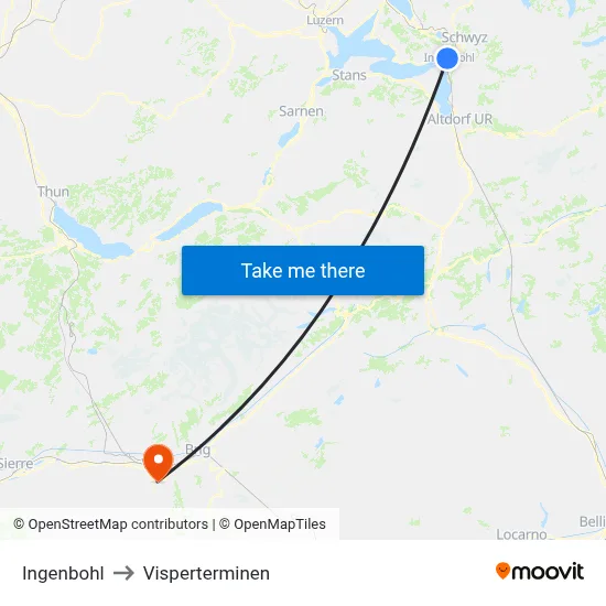 Ingenbohl to Visperterminen map