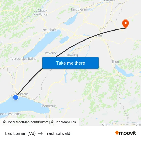 Lac Léman (Vd) to Trachselwald map