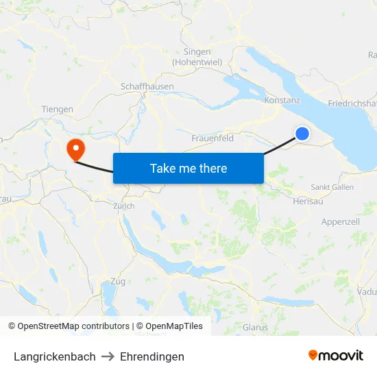Langrickenbach to Ehrendingen map