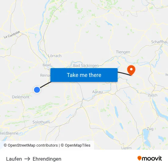 Laufen to Ehrendingen map