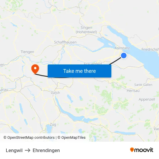 Lengwil to Ehrendingen map