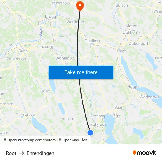Root to Ehrendingen map