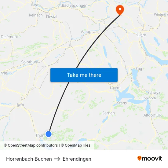 Horrenbach-Buchen to Ehrendingen map