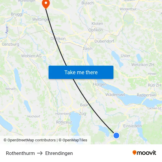 Rothenthurm to Ehrendingen map