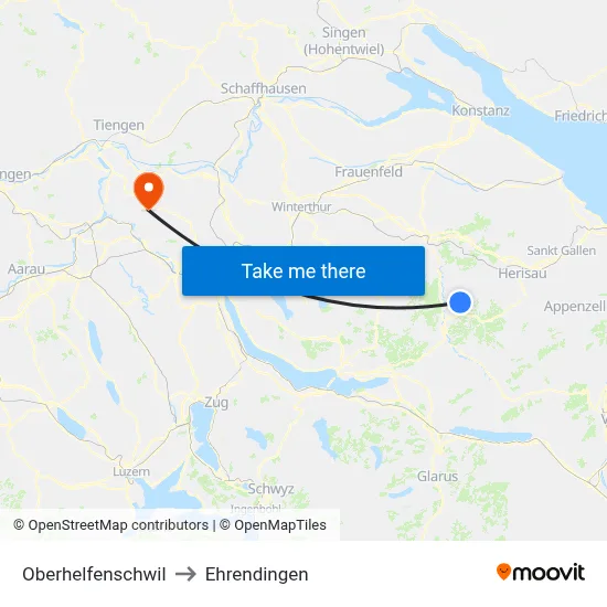 Oberhelfenschwil to Ehrendingen map