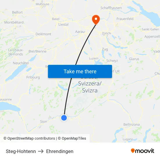 Steg-Hohtenn to Ehrendingen map