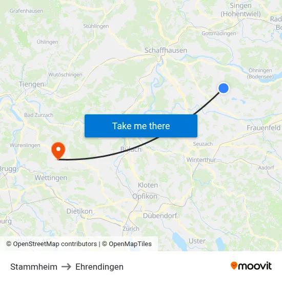 Stammheim to Ehrendingen map