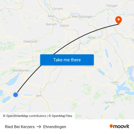 Ried Bei Kerzers to Ehrendingen map
