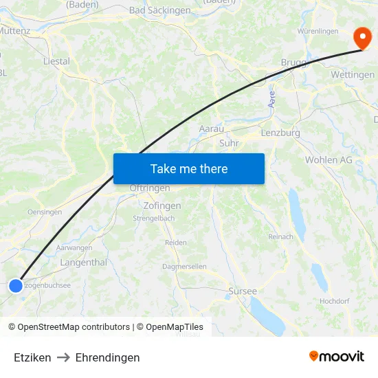 Etziken to Ehrendingen map