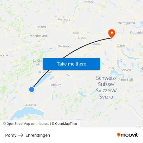 Pomy to Ehrendingen map