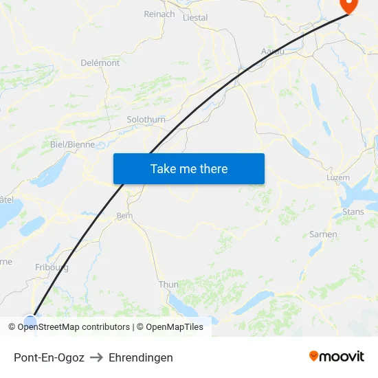 Pont-En-Ogoz to Ehrendingen map