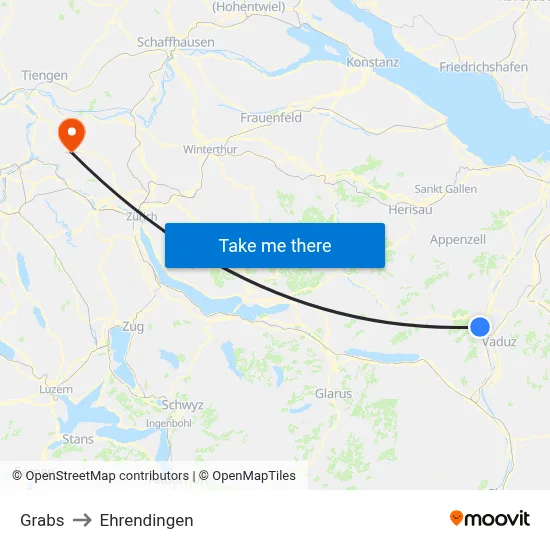 Grabs to Ehrendingen map