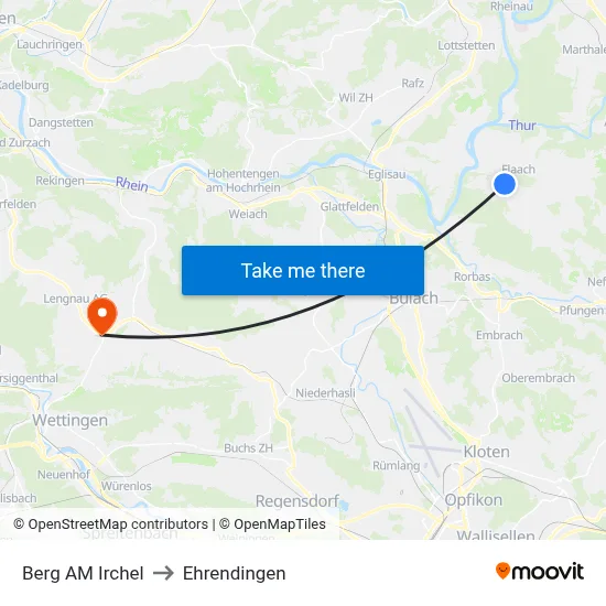 Berg AM Irchel to Ehrendingen map
