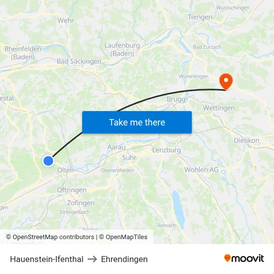 Hauenstein-Ifenthal to Ehrendingen map