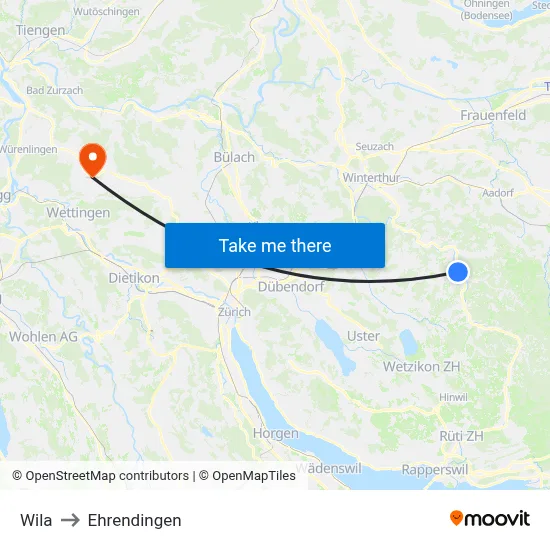 Wila to Ehrendingen map