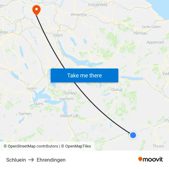 Schluein to Ehrendingen map