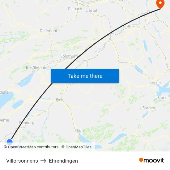 Villorsonnens to Ehrendingen map
