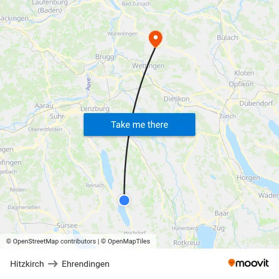 Hitzkirch to Ehrendingen map