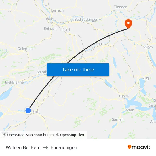 Wohlen Bei Bern to Ehrendingen map