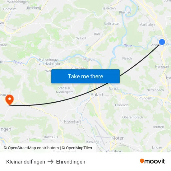 Kleinandelfingen to Ehrendingen map
