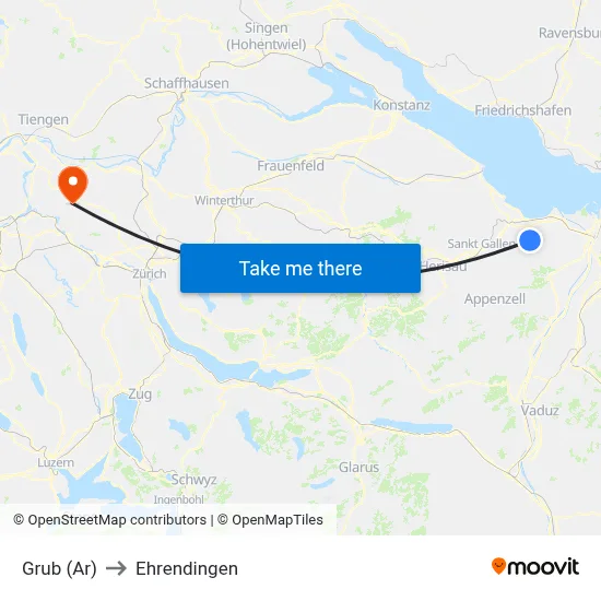 Grub (Ar) to Ehrendingen map