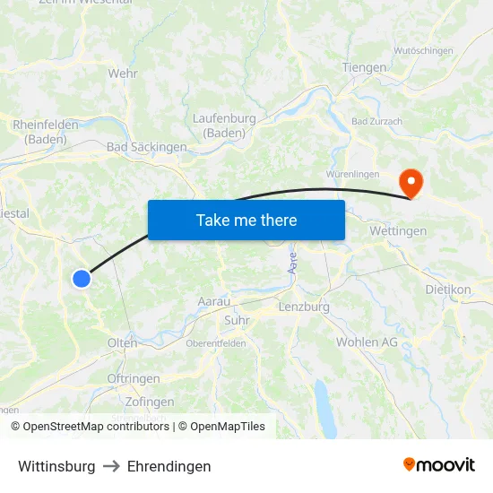 Wittinsburg to Ehrendingen map