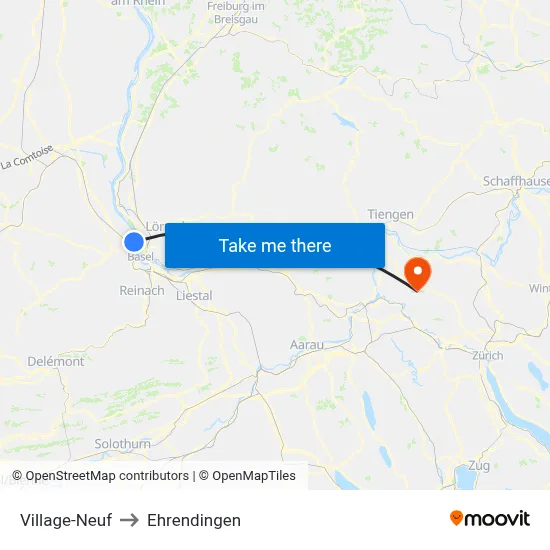 Village-Neuf to Ehrendingen map
