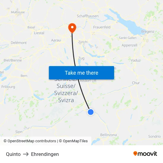 Quinto to Ehrendingen map