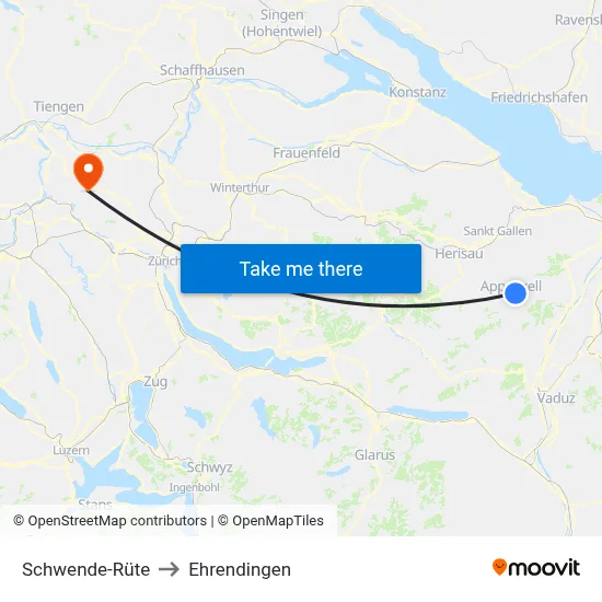 Schwende-Rüte to Ehrendingen map