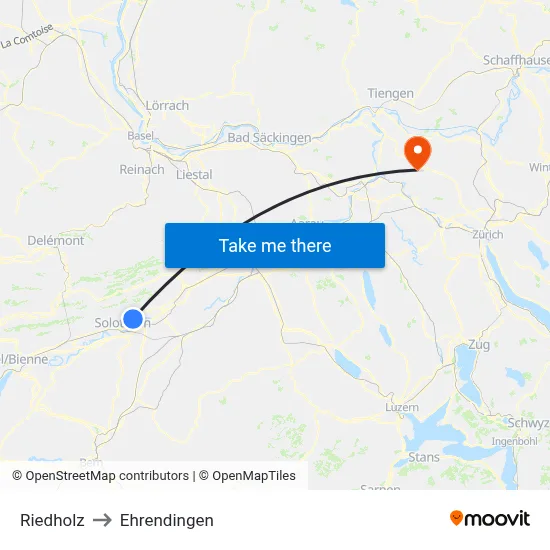 Riedholz to Ehrendingen map